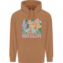 Camping is My Escape From Reality Caravan Mens 80% Cotton Hoodie Caramel Latte