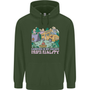 Camping is My Escape From Reality Caravan Mens 80% Cotton Hoodie Forest Green