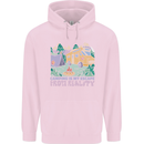 Camping is My Escape From Reality Caravan Mens 80% Cotton Hoodie Light Pink