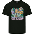 Camping is My Escape From Reality Caravan Mens Cotton T-Shirt Tee Top Black