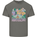Camping is My Escape From Reality Caravan Mens Cotton T-Shirt Tee Top Charcoal