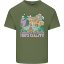 Camping is My Escape From Reality Caravan Mens Cotton T-Shirt Tee Top Military Green