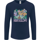 Camping is My Escape From Reality Caravan Mens Long Sleeve T-Shirt Navy Blue