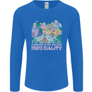 Camping is My Escape From Reality Caravan Mens Long Sleeve T-Shirt Royal Blue