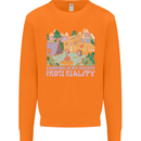 Camping is My Escape From Reality Caravan Mens Sweatshirt Jumper Orange