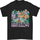 Camping is My Escape From Reality Caravan Mens T-Shirt 100% Cotton Black