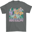 Camping is My Escape From Reality Caravan Mens T-Shirt 100% Cotton Charcoal