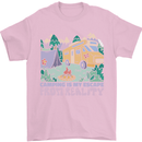 Camping is My Escape From Reality Caravan Mens T-Shirt 100% Cotton Light Pink