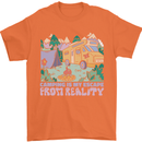 Camping is My Escape From Reality Caravan Mens T-Shirt 100% Cotton Orange