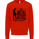 Can I Metal Detect Funny Detector Detecting Kids Sweatshirt Jumper Bright Red