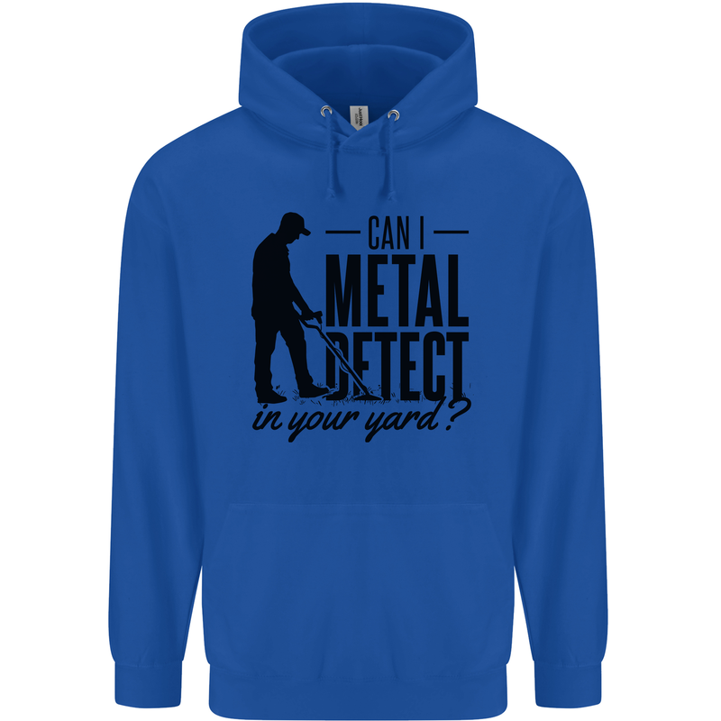 Can I Metal Detect Funny Detector Detecting Mens 80% Cotton Hoodie Royal Blue