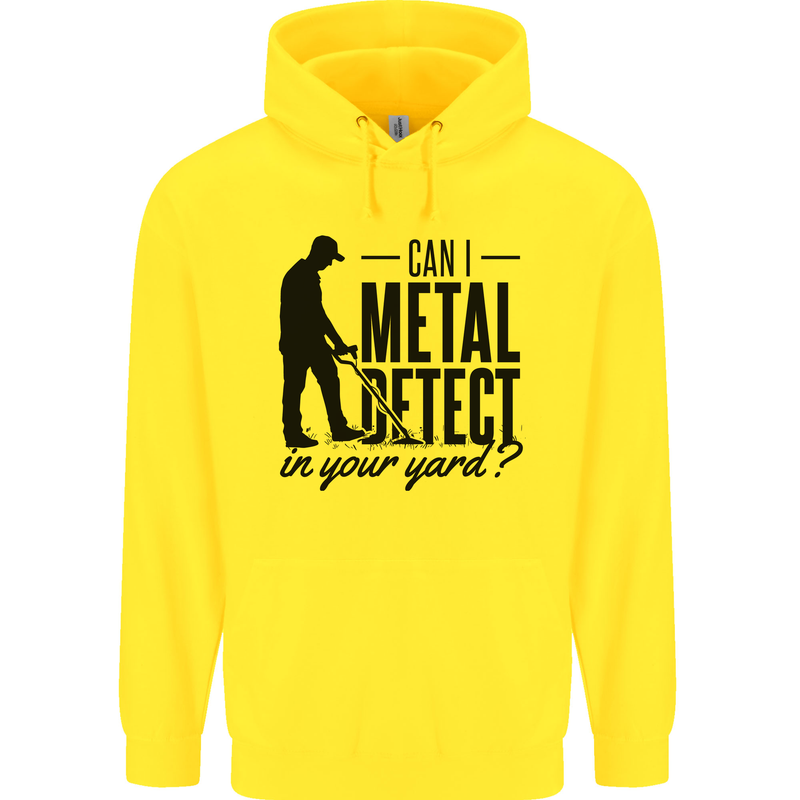Can I Metal Detect Funny Detector Detecting Mens 80% Cotton Hoodie Yellow