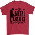 Can I Metal Detect Funny Detector Detecting Mens T-Shirt 100% Cotton Red