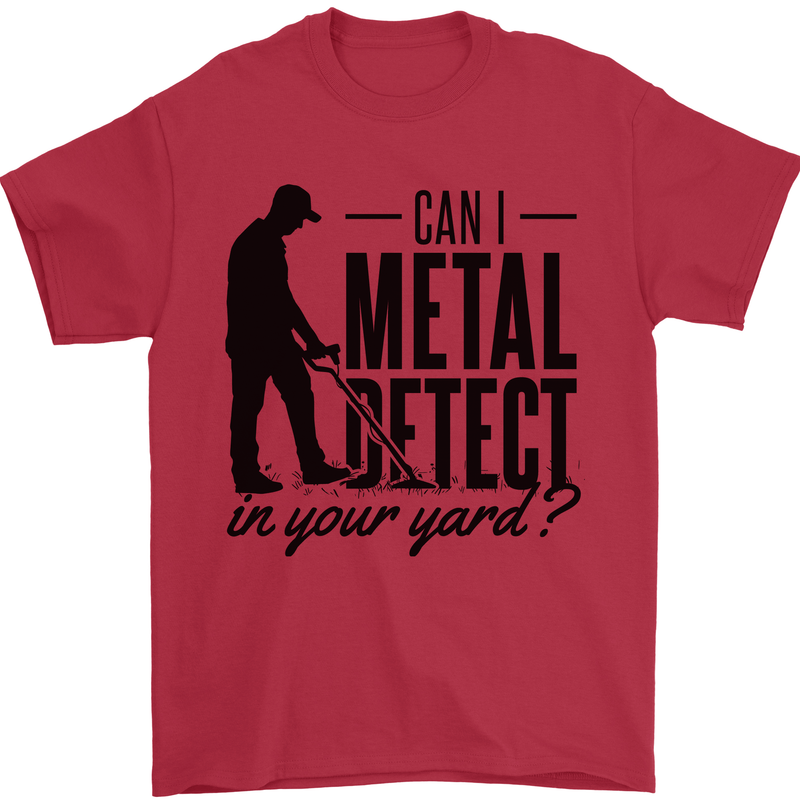 Can I Metal Detect Funny Detector Detecting Mens T-Shirt 100% Cotton Red