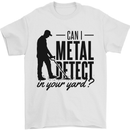 Can I Metal Detect Funny Detector Detecting Mens T-Shirt 100% Cotton White