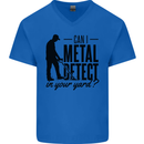 Can I Metal Detect Funny Detector Detecting Mens V-Neck Cotton T-Shirt Royal Blue