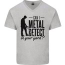 Can I Metal Detect Funny Detector Detecting Mens V-Neck Cotton T-Shirt Sports Grey