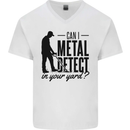 Can I Metal Detect Funny Detector Detecting Mens V-Neck Cotton T-Shirt White