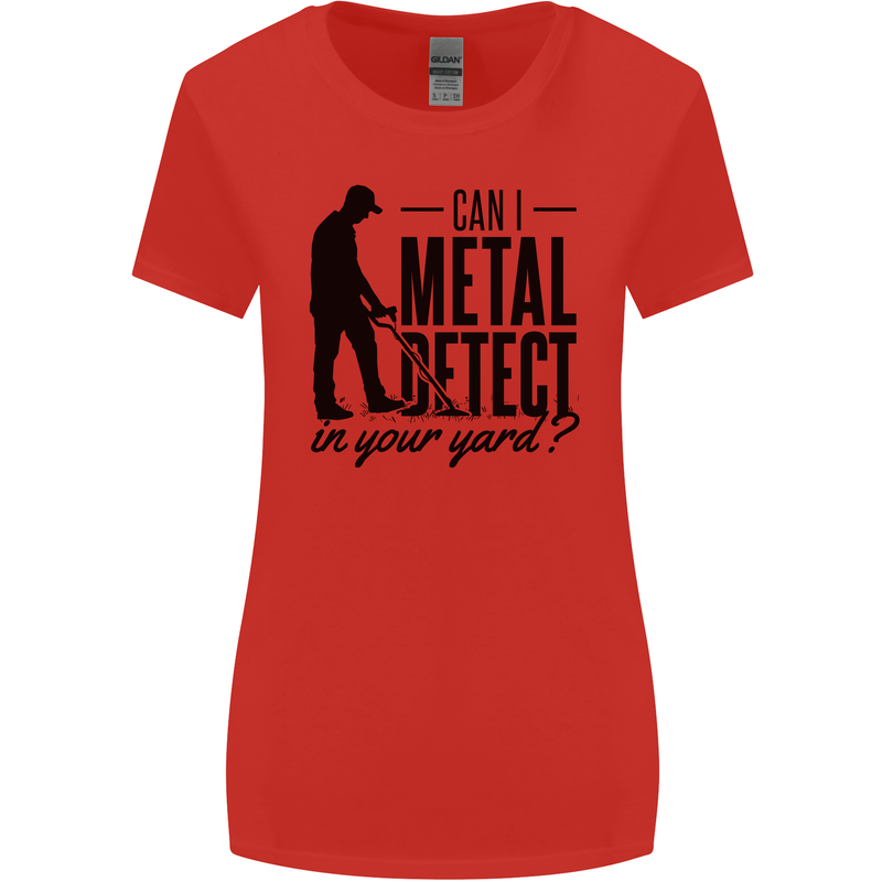 Can I Metal Detect Funny Detector Detecting Womens Wider Cut T-Shirt Red