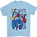 Can't Hear You Gamer Video Games Joypad Mens T-Shirt 100% Cotton Light Blue
