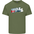 Canada Day Canadian Flag Mens Cotton T-Shirt Tee Top Military Green