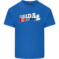 Canada Day Canadian Flag Mens Cotton T-Shirt Tee Top Royal Blue