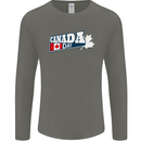 Canada Day Canadian Flag Mens Long Sleeve T-Shirt Charcoal