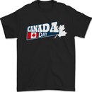 Canada Day Canadian Flag Mens T-Shirt 100% Cotton Black