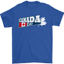 Canada Day Canadian Flag Mens T-Shirt 100% Cotton Royal Blue