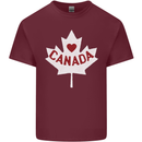Canada Heart Canadian Flag Mens Cotton T-Shirt Tee Top Maroon