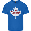 Canada Heart Canadian Flag Mens Cotton T-Shirt Tee Top Royal Blue