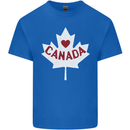 Canada Heart Canadian Flag Mens Cotton T-Shirt Tee Top Royal Blue