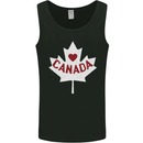 Canada Heart Canadian Flag Mens Vest Tank Top Black