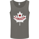 Canada Heart Canadian Flag Mens Vest Tank Top Charcoal