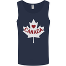 Canada Heart Canadian Flag Mens Vest Tank Top Navy Blue