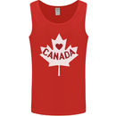 Canada Heart Canadian Flag Mens Vest Tank Top Red