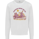 Canada Here We Go Moose and Bear Canadian Kids Sweatshirt Jumper White