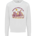 Canada Here We Go Moose and Bear Canadian Mens Sweatshirt Jumper White