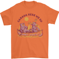 Canada Here We Go Moose and Bear Canadian Mens T-Shirt 100% Cotton Orange