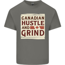Canadian Hustle and Grind Canada Mens Cotton T-Shirt Tee Top Charcoal