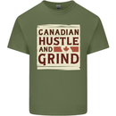Canadian Hustle and Grind Canada Mens Cotton T-Shirt Tee Top Military Green