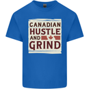 Canadian Hustle and Grind Canada Mens Cotton T-Shirt Tee Top Royal Blue