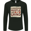 Canadian Hustle and Grind Canada Mens Long Sleeve T-Shirt Black