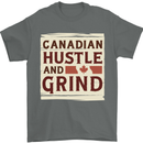 Canadian Hustle and Grind Canada Mens T-Shirt 100% Cotton Charcoal