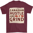 Canadian Hustle and Grind Canada Mens T-Shirt 100% Cotton Maroon