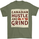 Canadian Hustle and Grind Canada Mens T-Shirt 100% Cotton Military Green