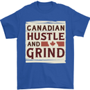 Canadian Hustle and Grind Canada Mens T-Shirt 100% Cotton Royal Blue
