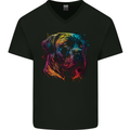 Cane Corso Dog Mens V-Neck Cotton T-Shirt Black