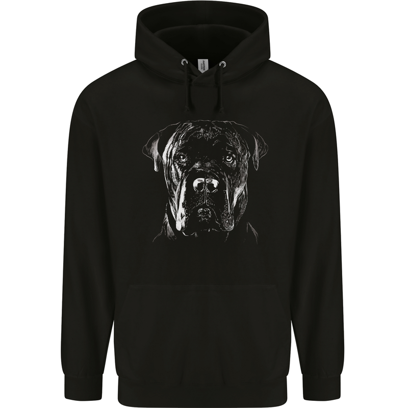 Cane Corso Head Shot Dog Mens 80% Cotton Hoodie Black