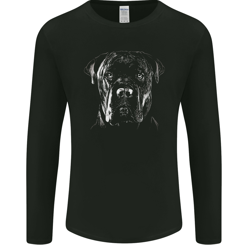 Cane Corso Head Shot Dog Mens Long Sleeve T-Shirt Black